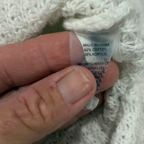 Vince Camuto Waffle Knit Lightweight Women's Cream Sweater Size Small - Picture 6 of 6